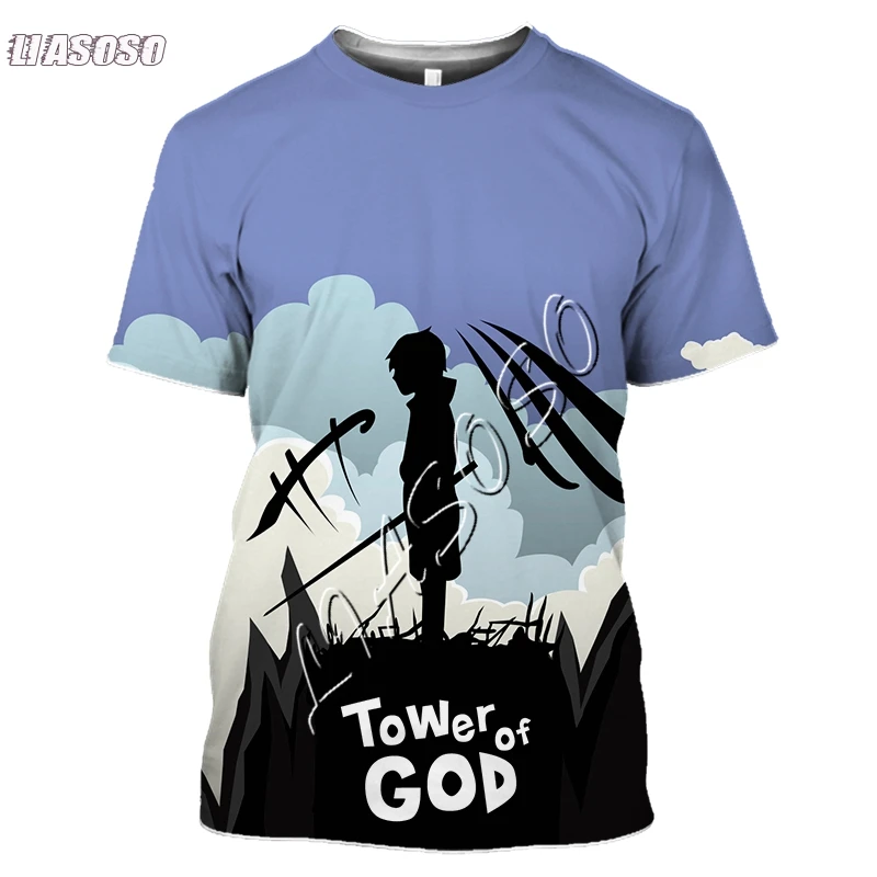 

LIASOSO 3D All Over Men Clothing Anime Tower of God shirt Streetwear Unisex Anime oversized Tower of God T Shirt