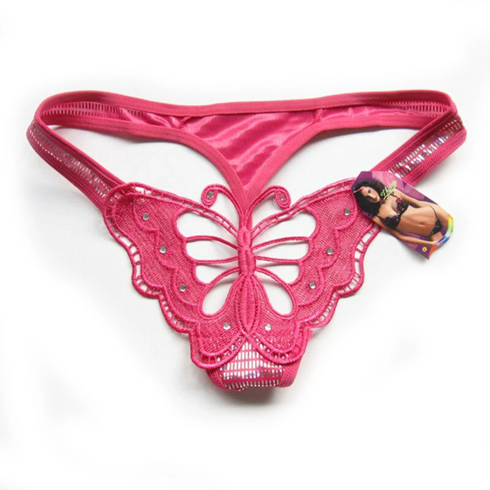 

Women's Sexy Butterfly Panties Hollow out Butterfly Embroidery G-string Thong Lingerie Underwear Low waist Transparent Panties