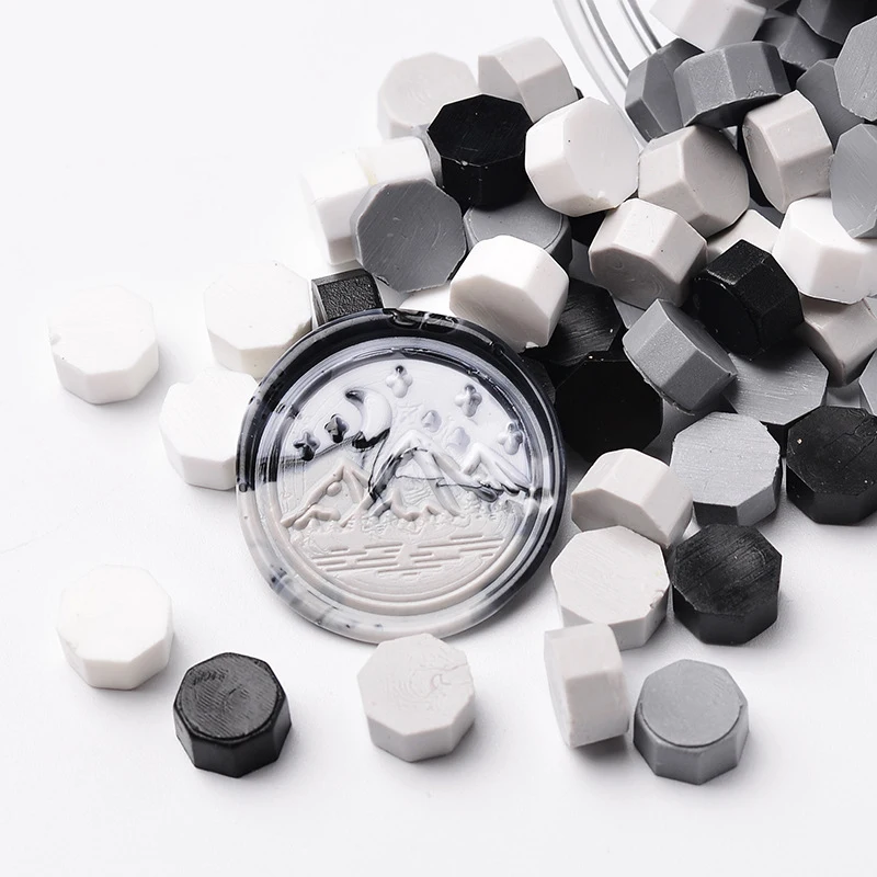 100 шт/лот Ретро восковые бусины в форме октагона для печати печати на свадебных конвертах, винтажный рукодельный декор, инструменты для изготовления открыток.