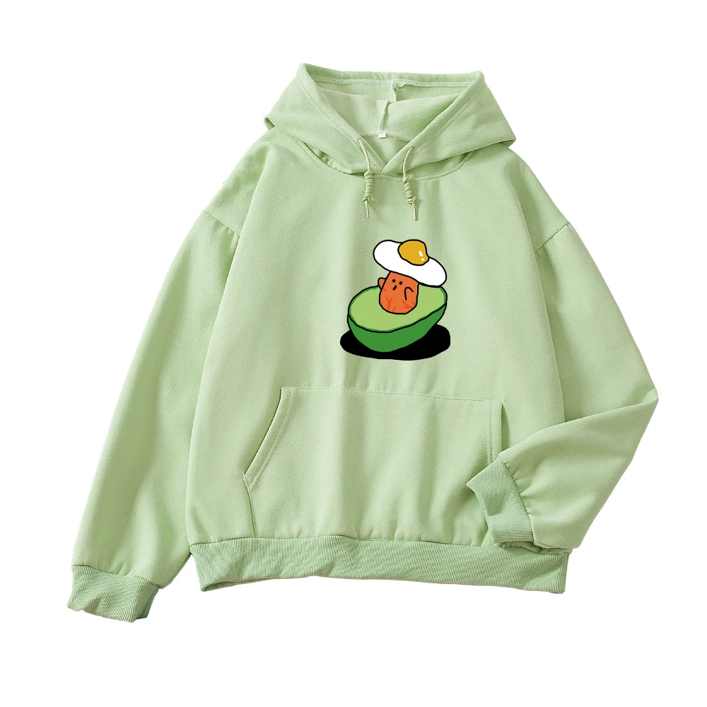 

Autumn Korean Style Women Harajuku Kawaii Hoodies Avocado Print Plus Size Sweatshirt Ladies Long Sleeve Kpop Streetwear Female
