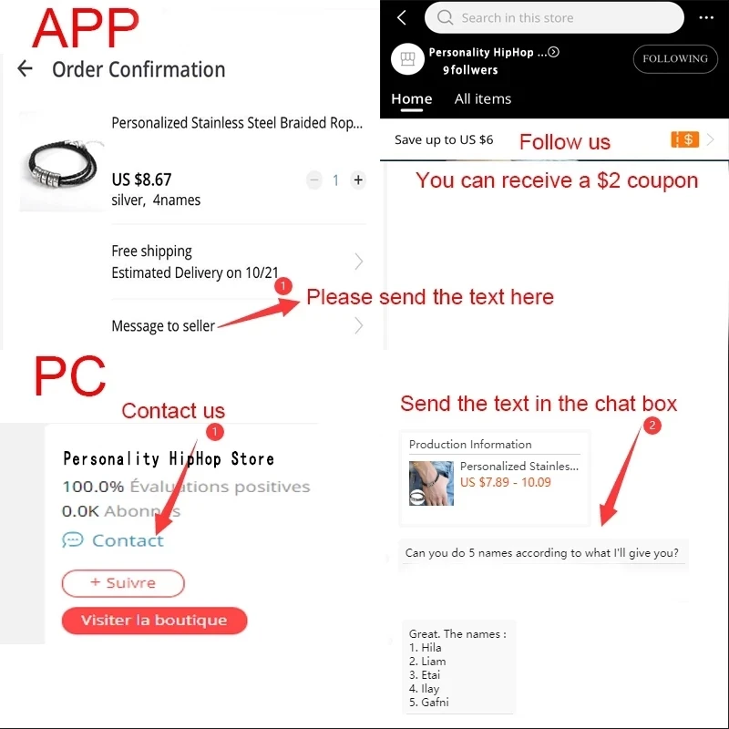 

Personalized Name Men's leather Cord Bracelet Hip Hop Jewelry Bangle Customizable Round Bead Volcanic Rock Father's Day