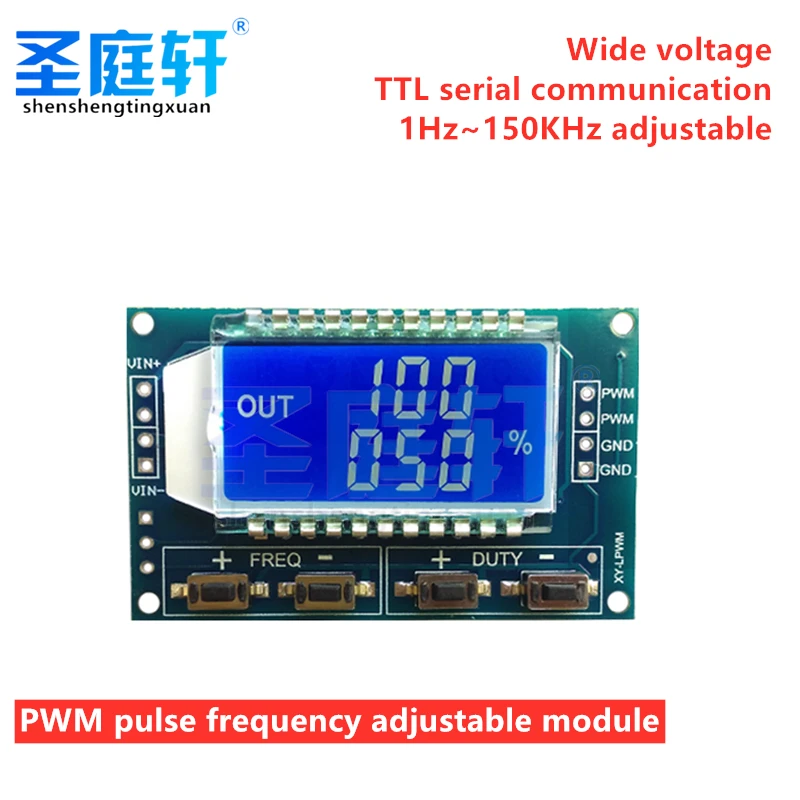 

3-way PWM Signal Generator Pulse Frequency Board Module Square Wave Duty Cycle Adjustable Module LCD Display 3.3V-30V 1Hz-150Khz