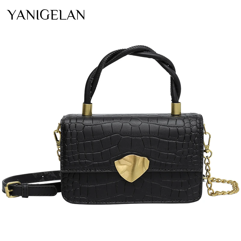 

YANIGELAN 2021 Crocodile Pattern Leather Crossbody Bag Mini Purses Travel Cross Body Bag Elegant Design Luxury Shoulder Bag Sac