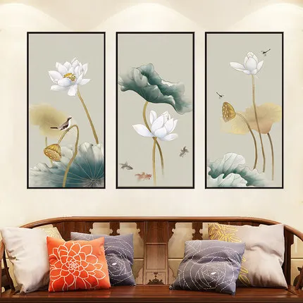 Новый китайский настенный стикер для гостиной ТВ фон украшения стен макет и