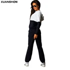 Осенний спортивный костюм XUANSHOW, Женский комплект из двух предметов, теплая спортивная одежда с длинным рукавом и молнией, костюм для бега, женская одежда