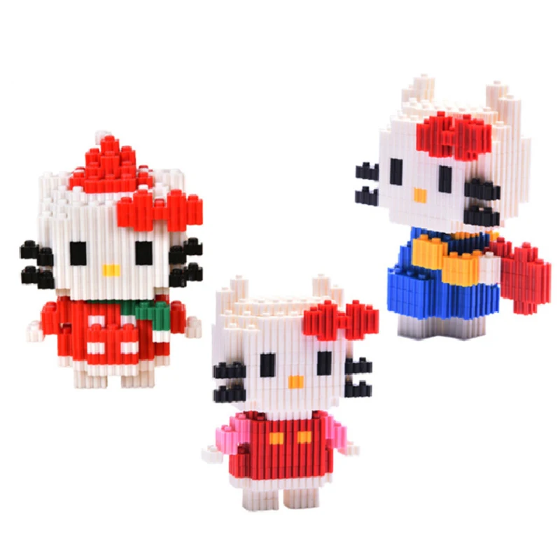 

5 дюймов Hello KT Kawaii Sanrio аниме серии милые Kawaii кирпичи для девочек игрушки для детей мини блок лучший подарок для friendsandkids
