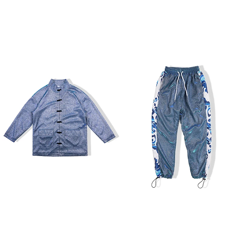 

Hip Hop Dance Costumes Children Chinese Style Dragon Print Wushu Clothing Stage Outfit Girls Boys Jazz Performance Wear DN5008