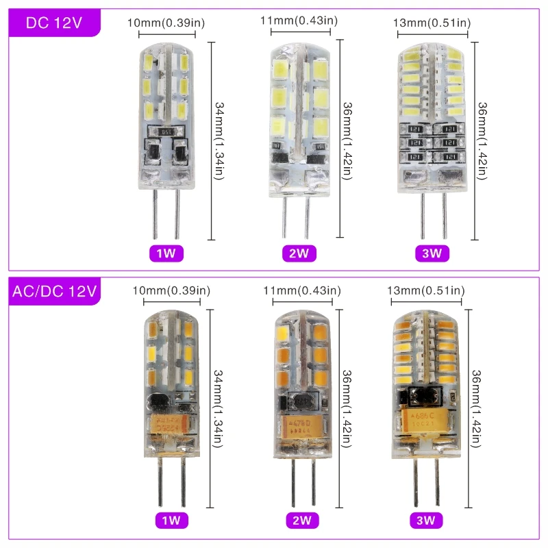 4 шт./лот G4 G9 LED 12 В 220 AC DC 1 Вт 2 3 5 6 Замена 40 60 галогеновая лампа освещение 360 луч