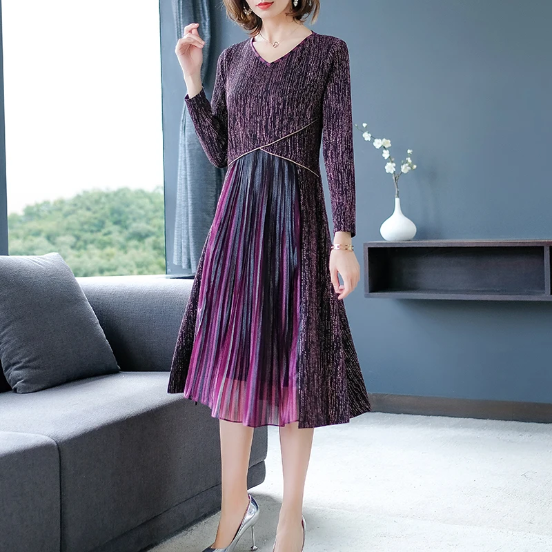 2019 Новое Осеннее женское платье в раннем популярном западном стиле длинные