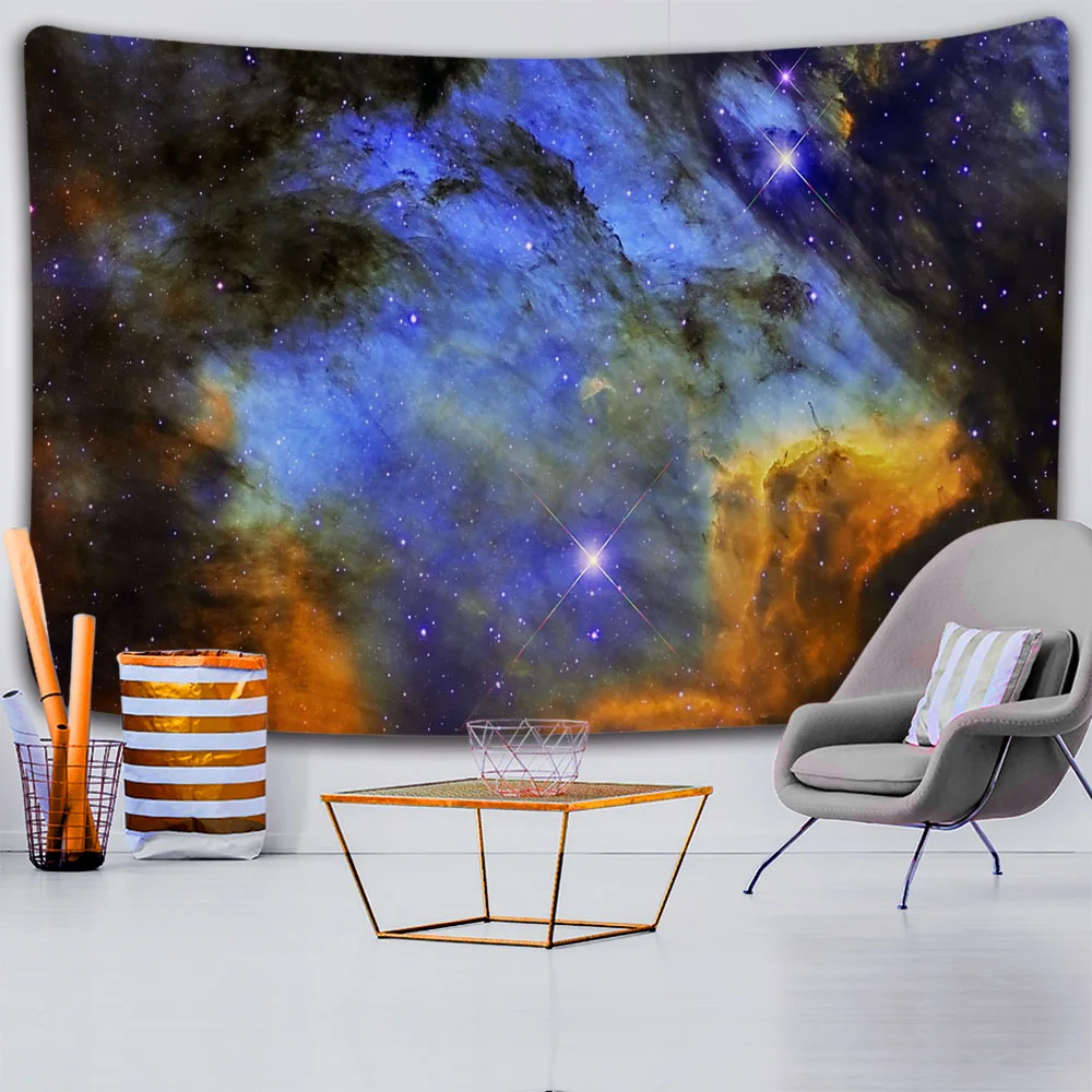 

Universe Starry Sky Series Tapestry Wall Mounted Printed Fabric Dormitory Living Room Decoration Yoga Mat Carpet Art Deco