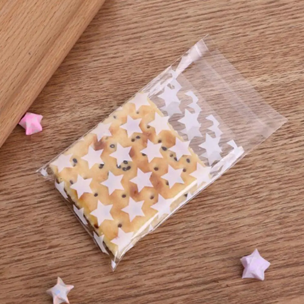 

Hot 50Pcs/lot 8x10 3cm Golden Star Design Adhesive Packaging Bag Party Bag Cookies Wedding Bag Candy Food Gift DIY For Chri U6D8