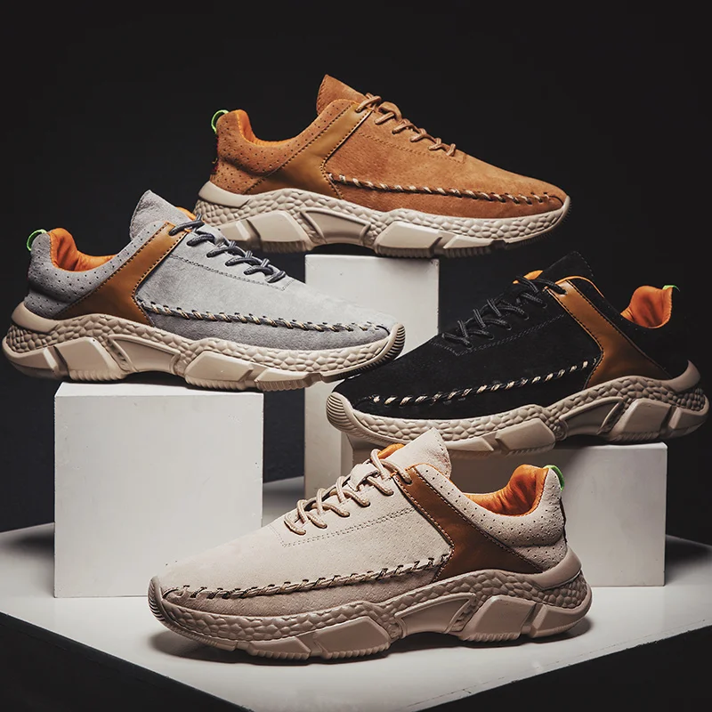 Модная мужская повседневная обувь из натуральной кожи Высококачественная