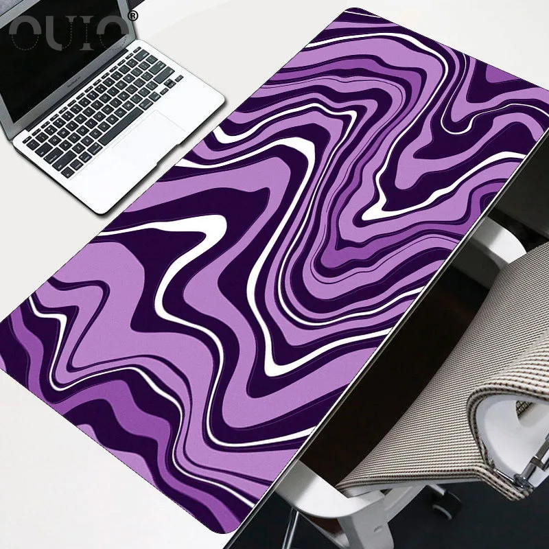

OUIO Big Stripe Layered Liquid Art Large Mouse Pad Notebook Computer Keyboard Mouse Pad Table Pad Pad Gamer Decoration Table Pad