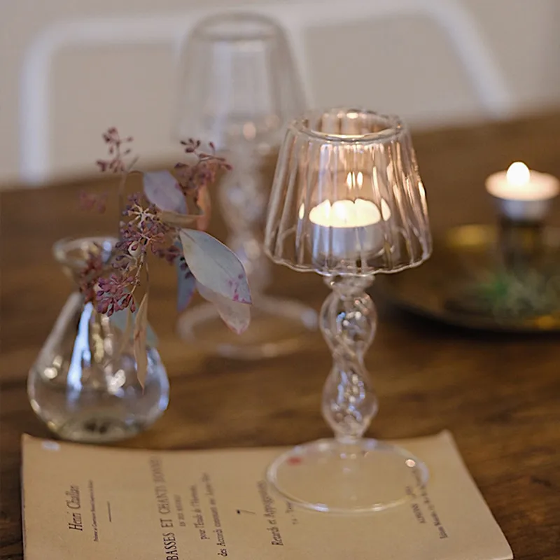 Подсвечник из хрустального стекла подсвечник простой ретро винтажный украшение