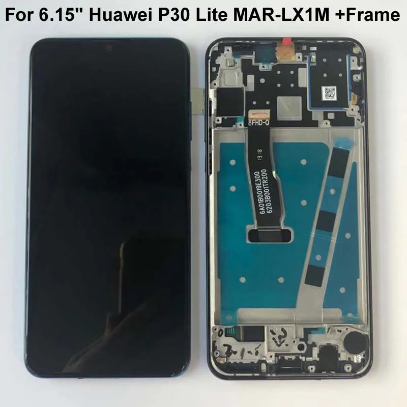 Рамка+ для 6,1" huawei P30 Lite MAR-LX1M MAR-LX2J ЖК-экран+ сенсорная панель дигитайзер для huawei Nova 4E дисплей