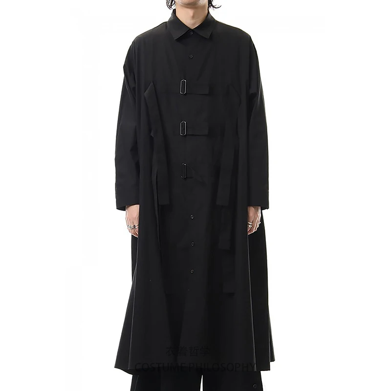 Фото S ~ 6XL! Новая мужская одежда на заказ модная Длинная ветровка Yamamoto с металлической