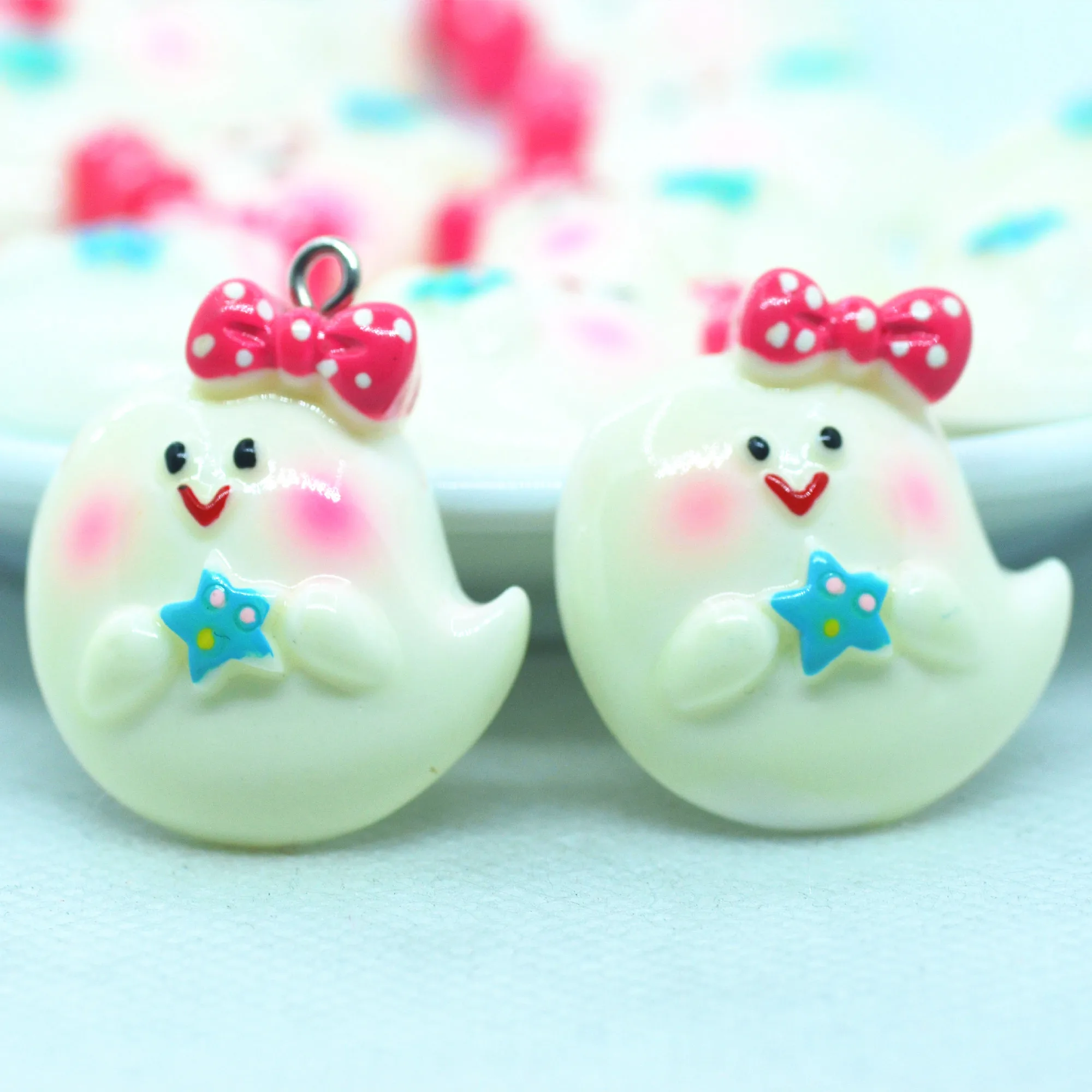 10 шт. белый призрак с бантами украшения для вечеринки на Хэллоуин кавайные из