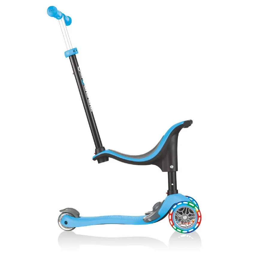 Самокат-беговел трехколесный GLOBBER GO UP SPORTY PLUS LIGHTS - Голубой (642-101) | Спорт и