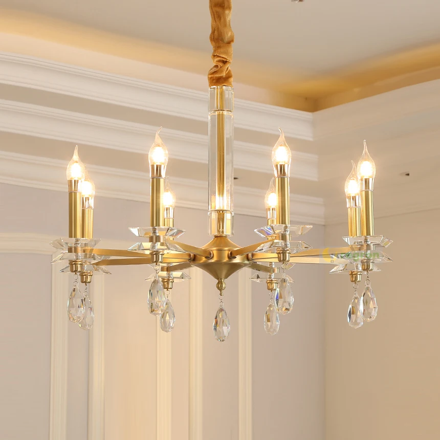 Скандинавская гостиная квадратная хрустальная люстра современная спальня лампа