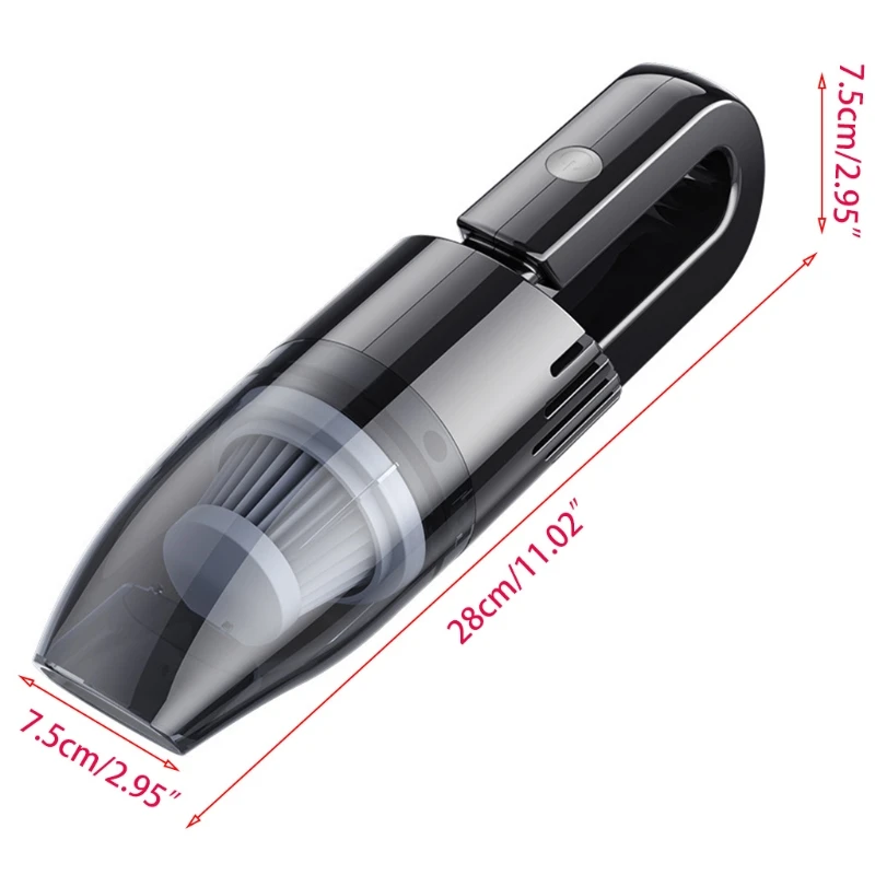 

USB Rechargeable 120W 6000pa Strong Suction Wireless Car Vacuum Cleaner for SUV Home Household Office Pet House Computer