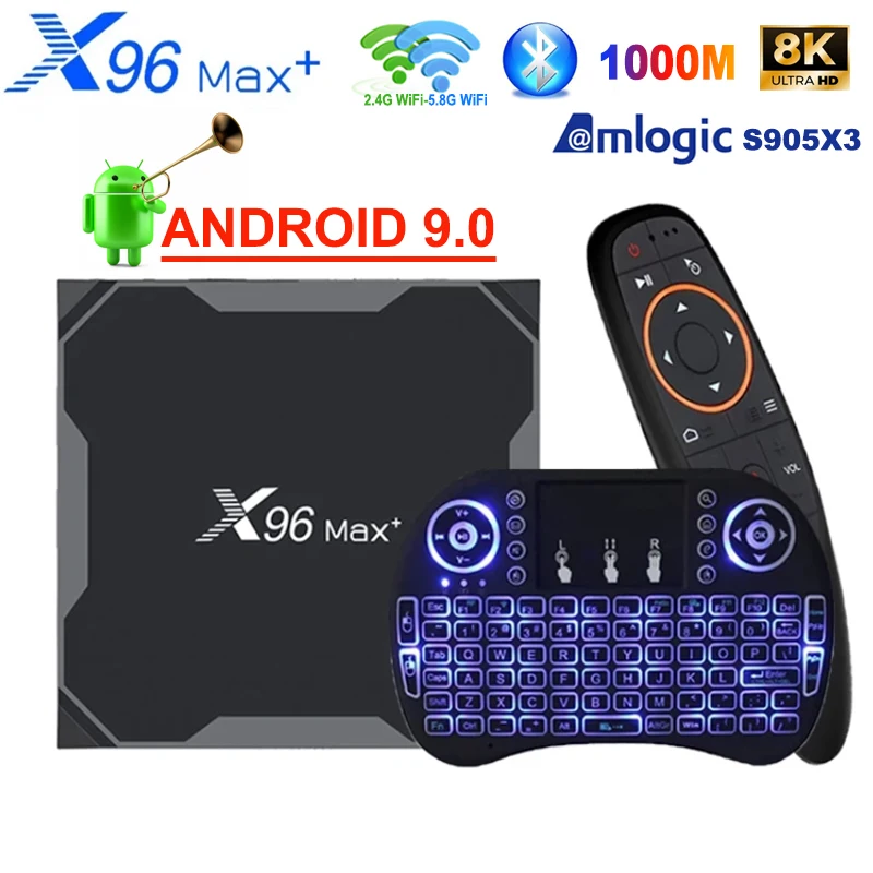 

ТВ-приставка X96 MAX Plus2, Android 9,0, Amlogic S905X3 X96MAX, 8K HD, 1000 Мбит/с, 2,4/5,0 ГГц, Wi-Fi, медиаплеер, 4 ГБ, 64 ГБ, 32 ГБ, Android TV BOX