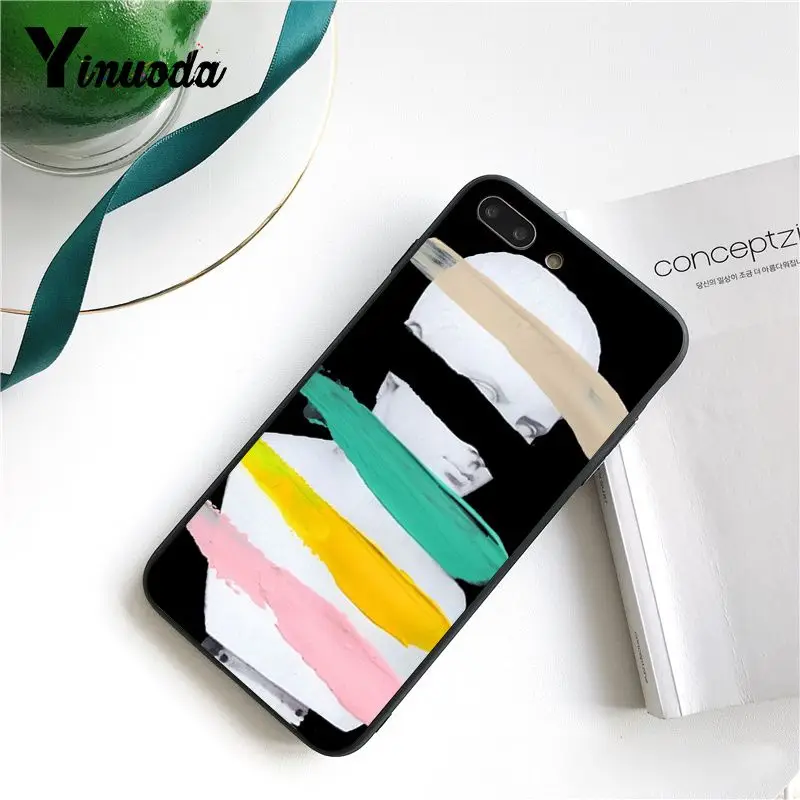 Yinuoda Art Statue Vintage Painted David Watercolor Black Phone Case Cover for iPhone 8 7 6 6S X XS MAX 5 5S SE XR 10 11 Pro Max | Мобильные