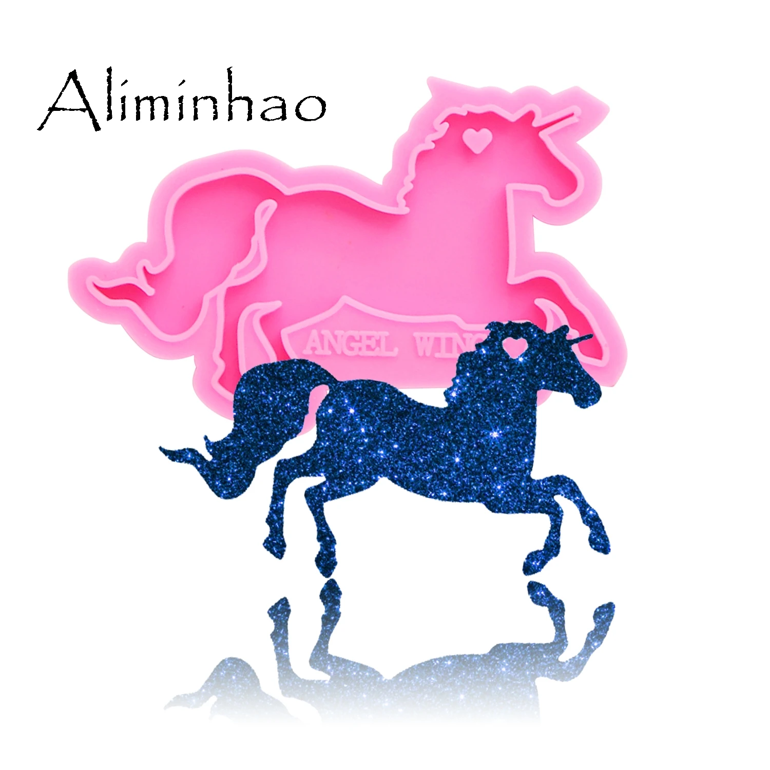 DY0151 Shiny Pegasus Unicorn Silicone Molds For DIY Truck key ring horse epoxy resin Mold Craft custom keychain