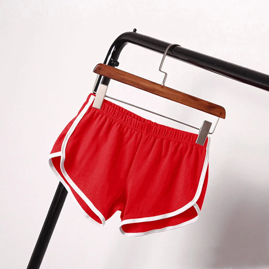 

Casual Women Shorts Home Leisure Yoga Shorts Sports Shorts Pants Active Shorts Contrast Binding Side Split Elastic Waist