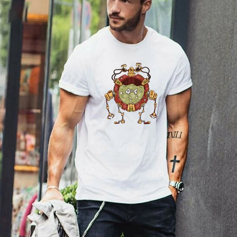 

TriDitya 50849# Мультяшный робот V11 Мужская футболка майка футболки мужские унисекс белый футболка мода Индивидуальная настройка Сделанный на зак...