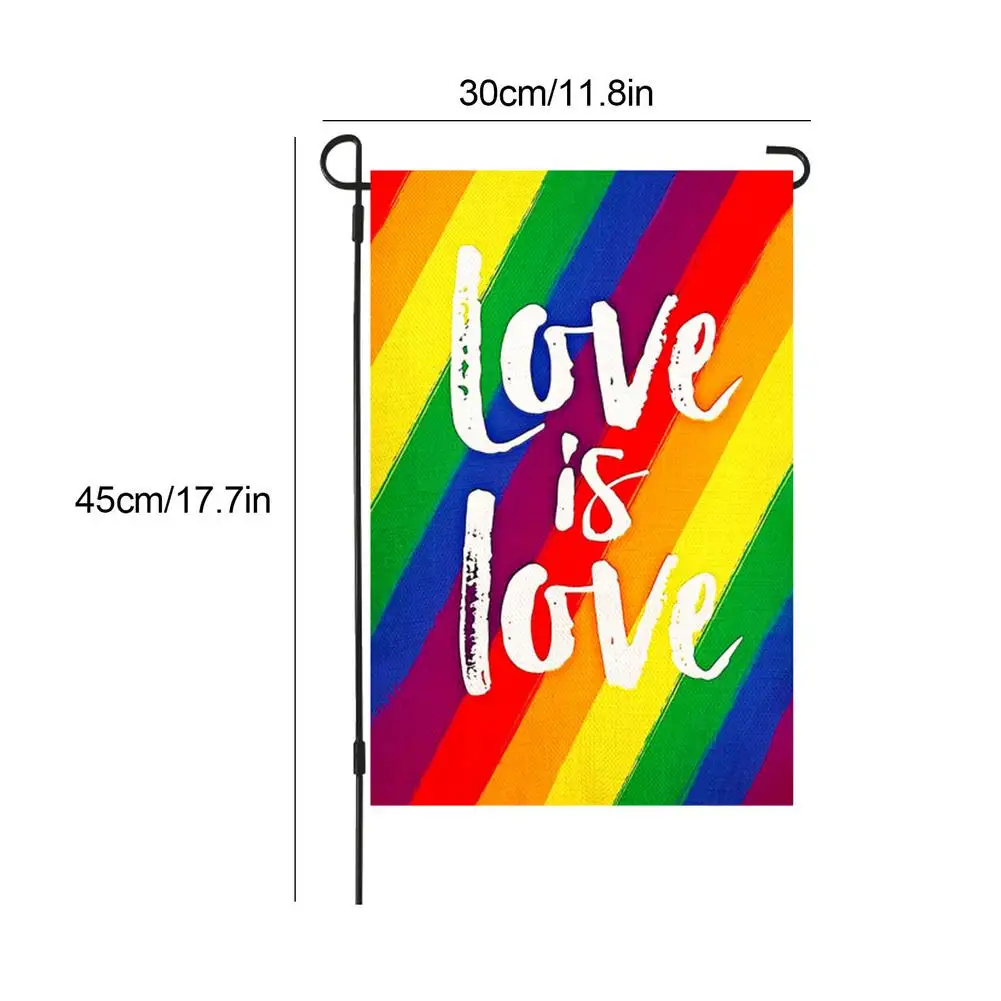 

Polyester Rainbow Flag Love Is Love Pattern Large LGBT Pride Peace Flags Outdoor Banner Courtyard Double-Sided Bright Decoration