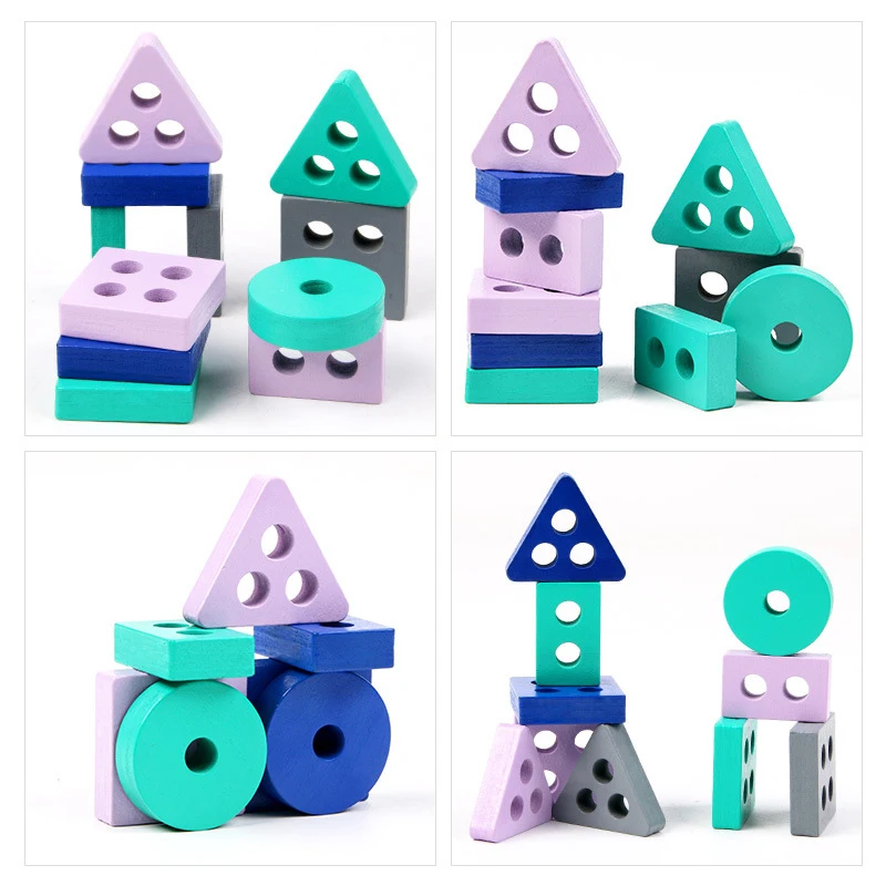 

Kids Montessori Wooden Toys Building Blocks Early Learning Educational Toys Color Shape Match Boys Girls Toys Christmas Gifts