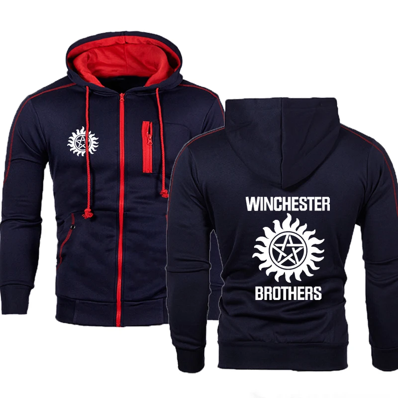 

Новинка 2021, весенне-осенние сверхнатуральные мужские толстовки братья Винчестеры, мужская спортивная одежда, куртка на молнии
