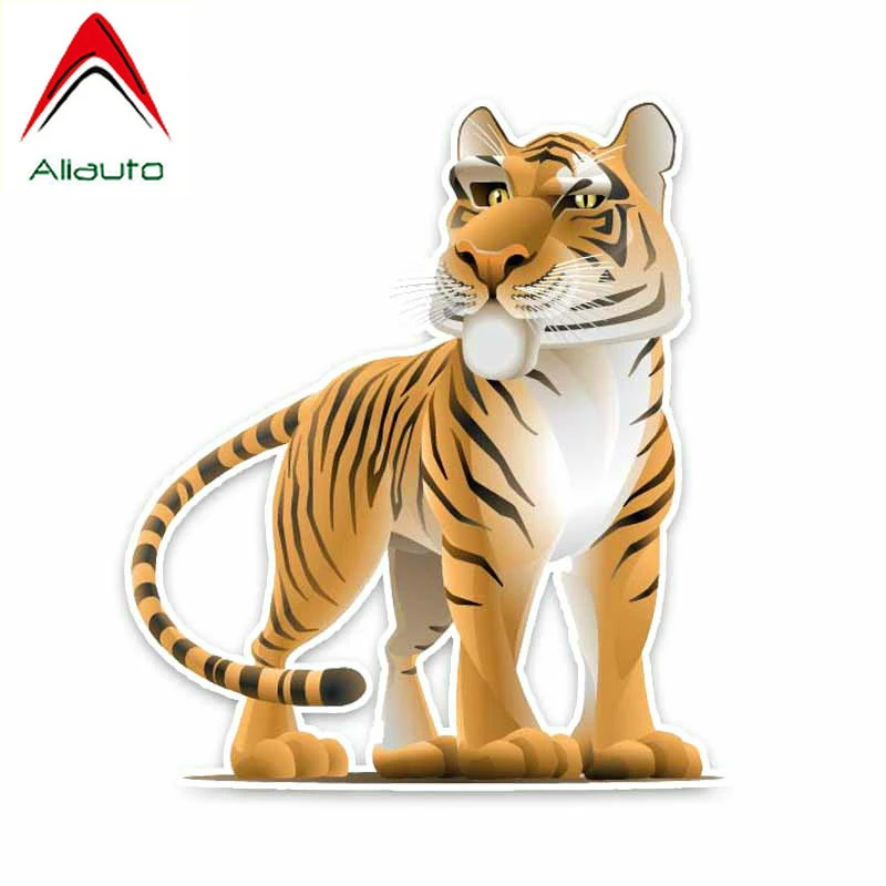 Наклейка виниловая на бампер автомобиля 15 х13 см с изображением тигра | Автомобили
