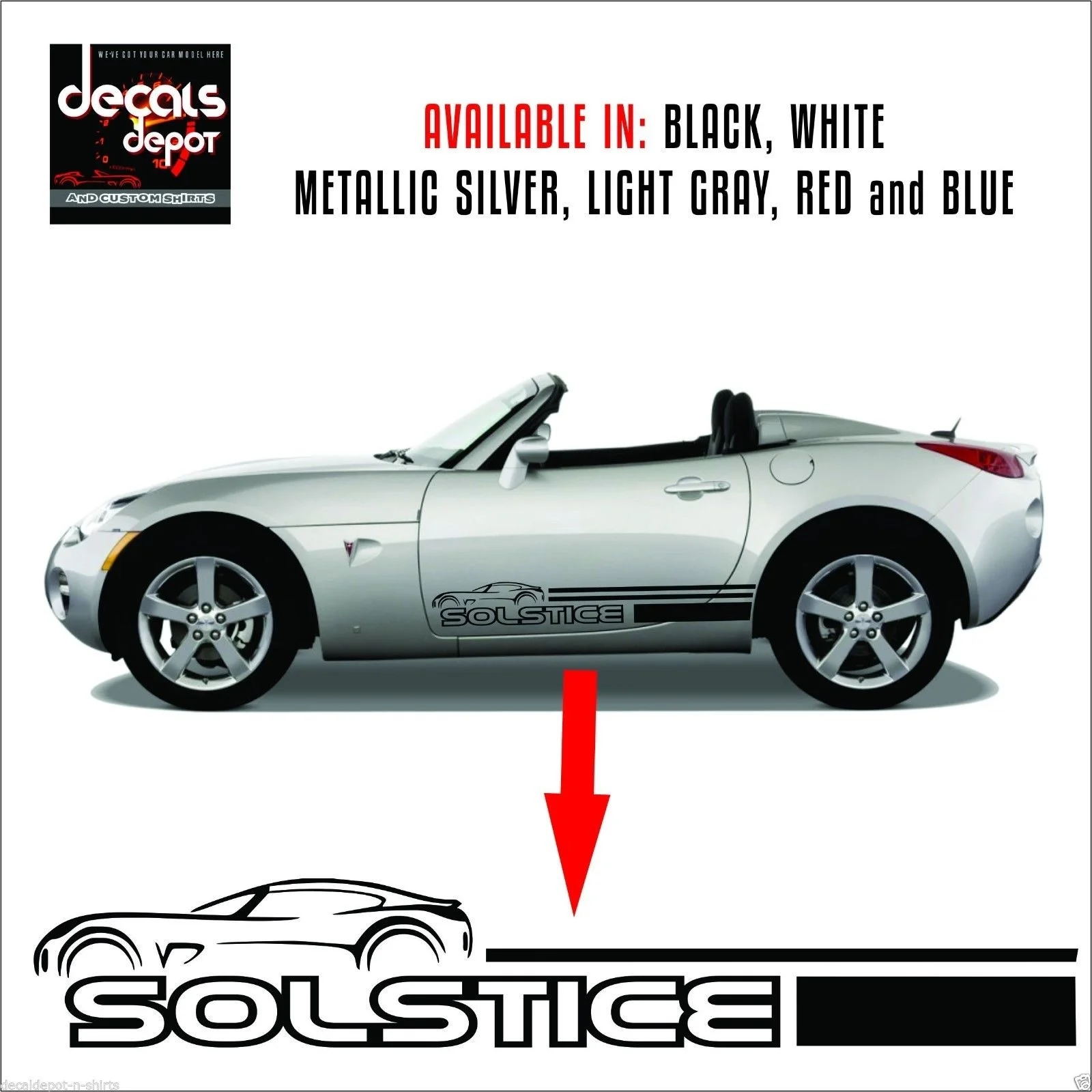 Для 2 шт. Наклейка виниловая подходит Pontiac Solstice Coupe база трансформер GXP