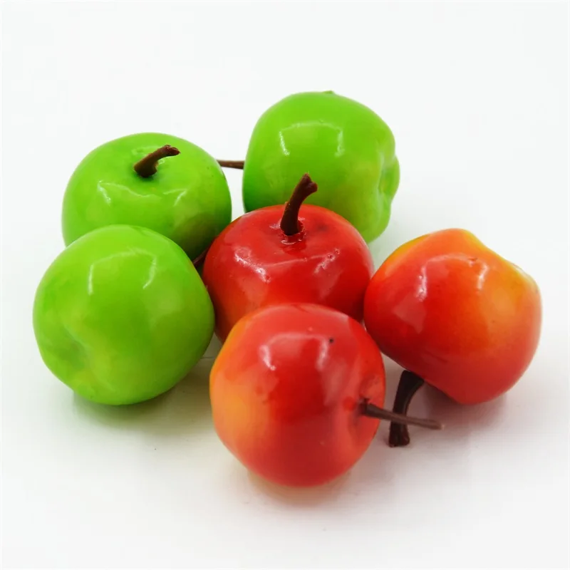 10 шт. 3 см искусственная пена фрукты и овощи Зеленое яблоко для свадебного