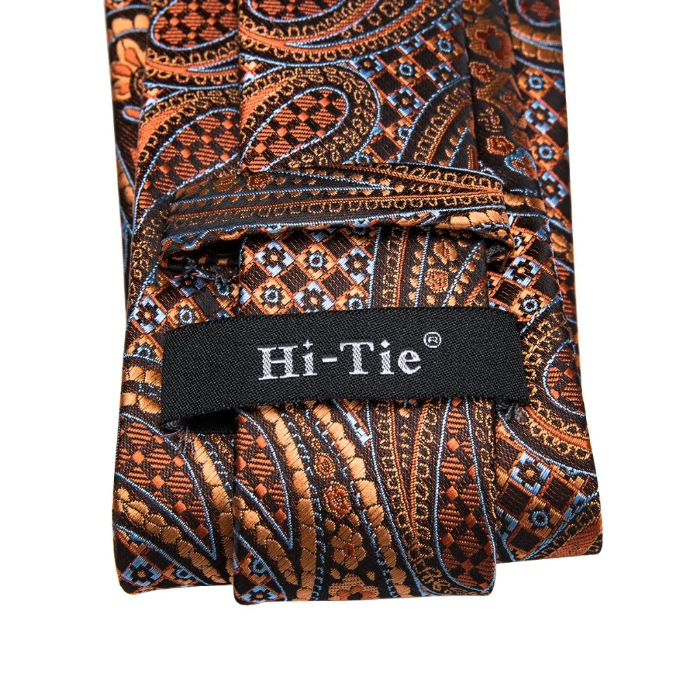 Hi-Tie шелк Пейсли синие мужские галстуки Свадебная вечеринка роскошный галстук синий галстук-бабочка платок запонки набор модные галстуки для мужчин