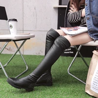 womens over the knee boots round toe female shoes fashion thigh high ladies shoes thick bottom women botas spring and autumn