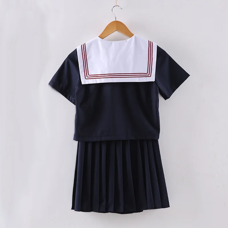 

Jk School Uniform Orthodox College Wind Black Long-sleeved Female Cos Pleated Skirt Japanese Suit Sailor Suit Student Wear XXL