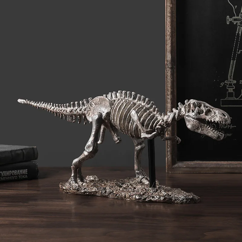 

2021 Hot Sale Resin Animal Statue Dinosaur Fossil Skeleton Tyrannosaurus Sculpture Figurine Home Decor Christmas Decoration