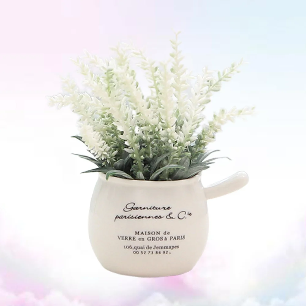 

Simulation Flower Desktop Decoration Table Bonsai Crafts Flower Pot Ornament White