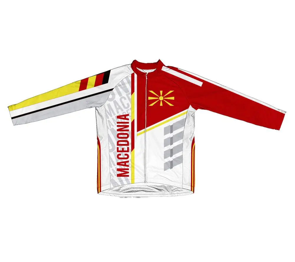 

Classic retro MACEDONIA men's full zipper bicycle short-sleeved cycling jersey