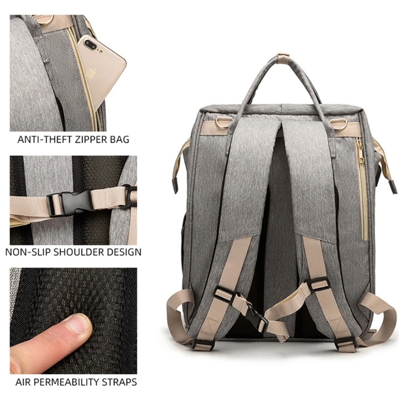 

Diaper Bag Backpack Large Travel Multifunction Waterproof Baby Nappy Changing Bag for Dad Mom with Changing Pad