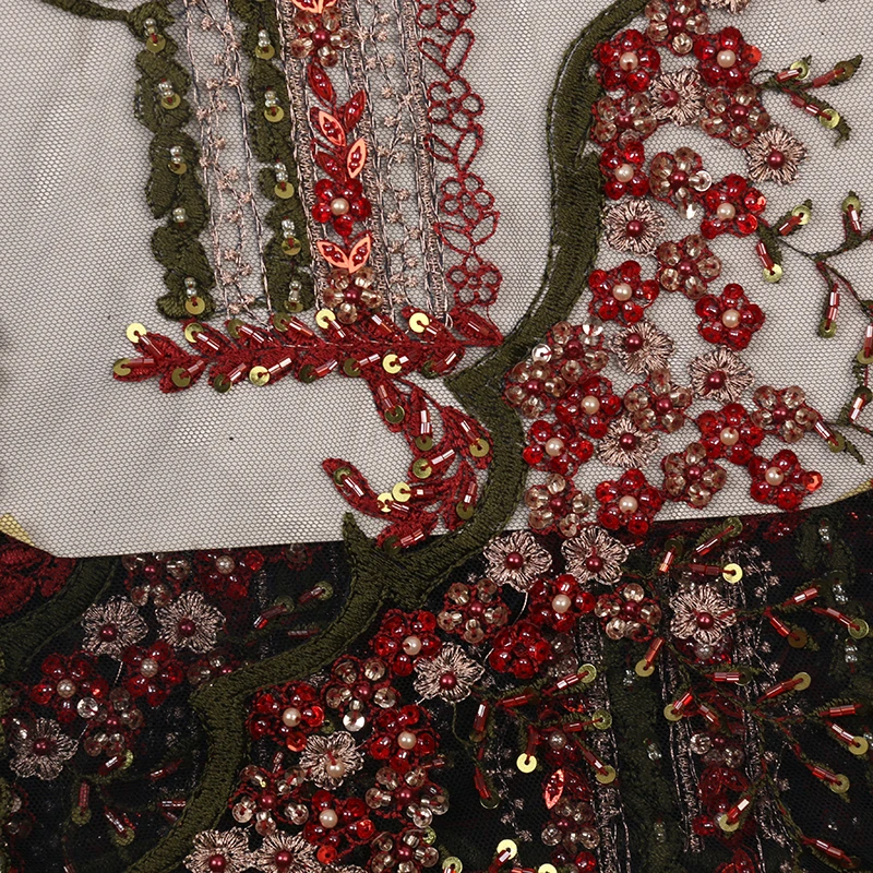 High Quality French Handmade Beaded Lace 2019 Latest African Tulle Pearl with Sequins for Aso ebi AMY2860B-1 | Дом и сад