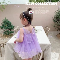 2021 summer new butterfly sling gauze skirt three dimensional princess wind blouse strapless lace