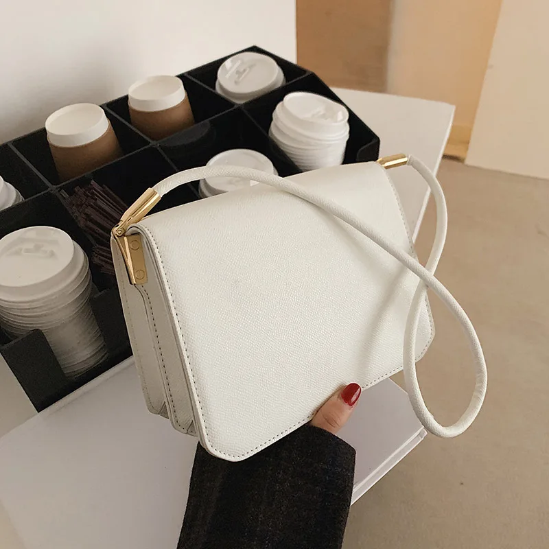 

High Sense Women's Bag 2021 New Shoulder Bag Wild Flap Underarm Bag Fashion Simple Retro Small Square Bag