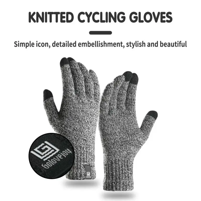 

Women's Winter Shockproof Knitted Gloves Thicken Warm Stretch Gloves Imitation Wool Full Finger Outdoor Skiing Fashion Gloves
