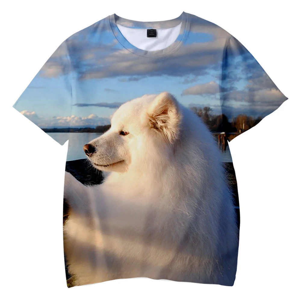 2019 г. Детская футболка с 3D-принтом Samoyed для взрослых 0r модная весенне-летняя