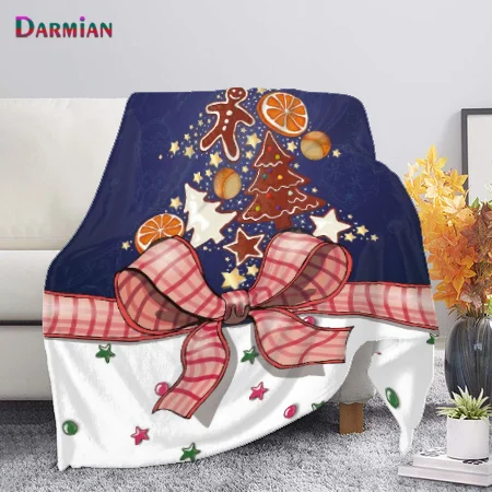 

Осеннее одеяло DARMIAN 2021 с рисунком рождественской елки, зимнее постельное белье, теплое Флисовое одеяло до колена, стандартное одеяло для взр...
