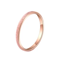 tiny frosted couple ring for women men simple fashion 18kgp rose gold silver color stainless steel charms jewelry giftgr232