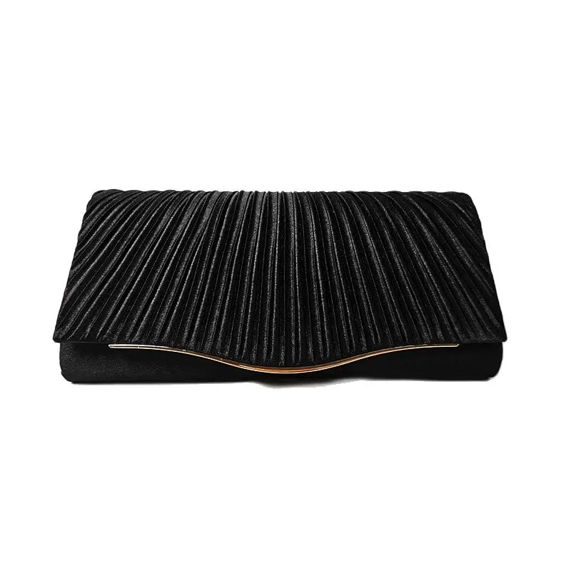 

New Women Fold Evening Bags Silk Wedding Banquet Bags Fashion Chain Shoulder Bags Dinner Evening Purse Drop Shipping